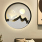 Metall Runde Wandbeleuchtung Idee Modernistisch LED Schwarze Wandlampe Wandleuchte mit Reh und Mädchen/Adler/Windmühle Design