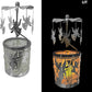 Frendorf | Halloween Iron Spider Runde Glas Kerzenhalter – Gothic Teelicht Laterne – Haunted House Tischdeko – Spooky Metall Spinnennetz Kerzenständer – Horror-Themen Halloween Dekoration