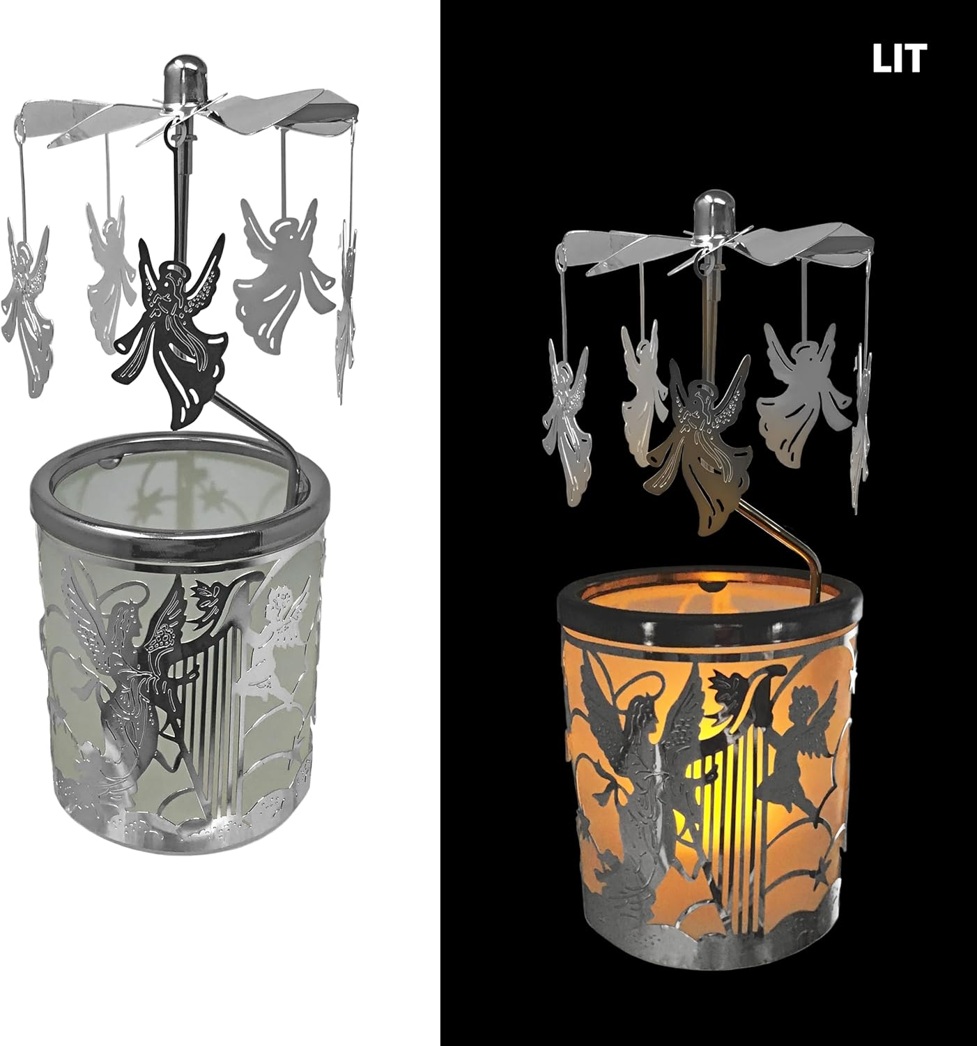 Frendorf | Halloween Iron Spider Runde Glas Kerzenhalter – Gothic Teelicht Laterne – Haunted House Tischdeko – Spooky Metall Spinnennetz Kerzenständer – Horror-Themen Halloween Dekoration