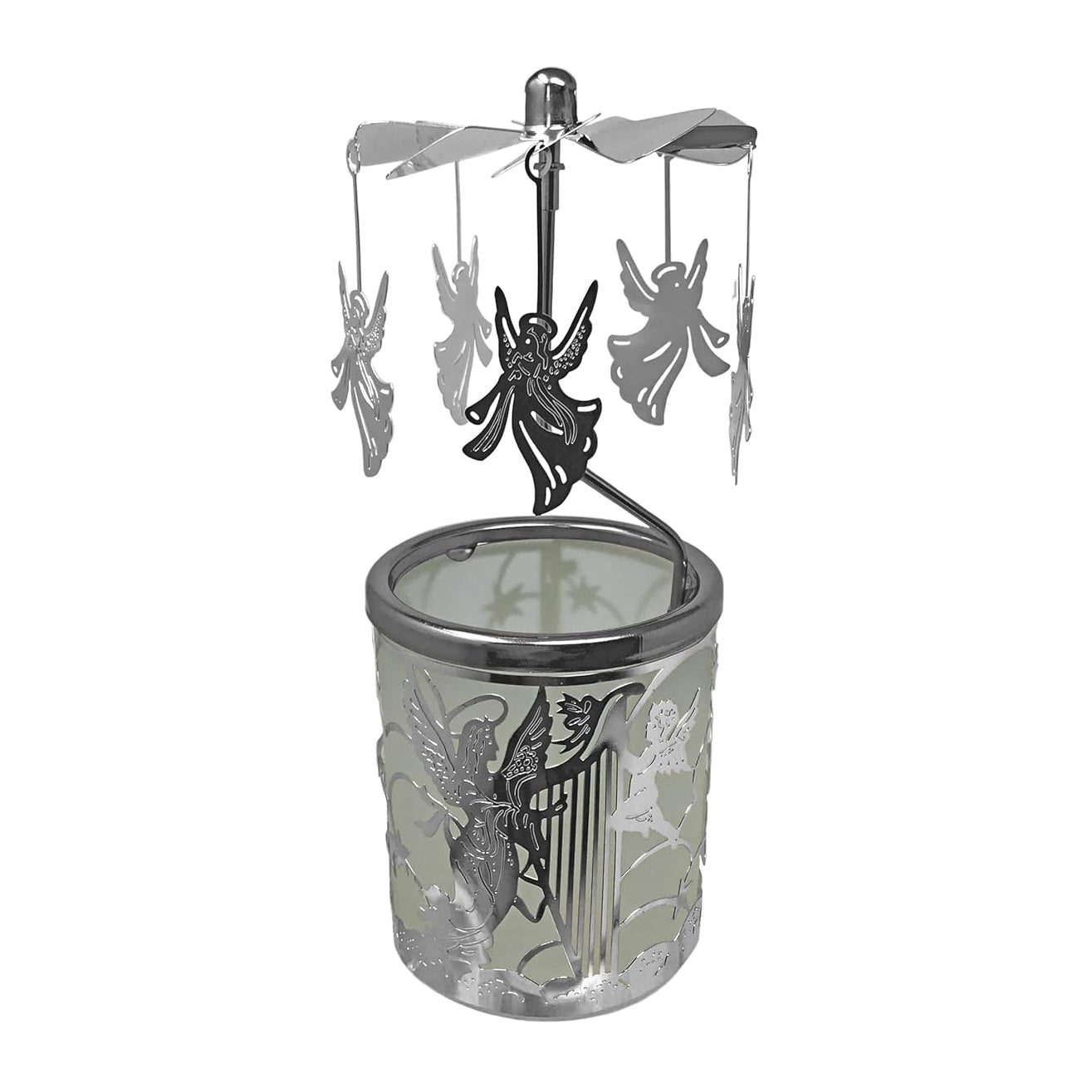 Frendorf | Halloween Iron Spider Runde Glas Kerzenhalter – Gothic Teelicht Laterne – Haunted House Tischdeko – Spooky Metall Spinnennetz Kerzenständer – Horror-Themen Halloween Dekoration