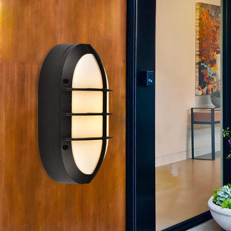 Frendorf | 1 Licht Wandleuchte Klassischer Stil Elliptische Opale Glas Wandmontage Beleuchtung in Schwarz mit/ohne Rahmen