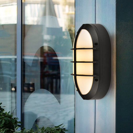 Frendorf | 1 Licht Wandleuchte Klassischer Stil Elliptische Opale Glas Wandmontage Beleuchtung in Schwarz mit/ohne Rahmen