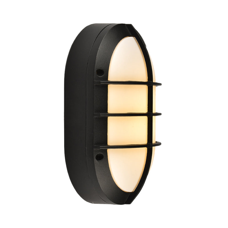 Frendorf | 1 Licht Wandleuchte Klassischer Stil Elliptische Opale Glas Wandmontage Beleuchtung in Schwarz mit/ohne Rahmen