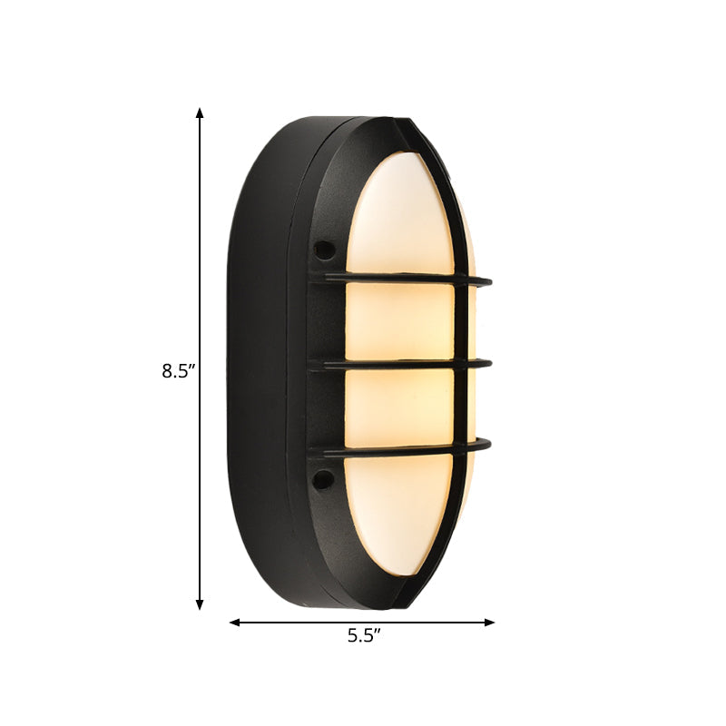 Frendorf | 1 Licht Wandleuchte Klassischer Stil Elliptische Opale Glas Wandmontage Beleuchtung in Schwarz mit/ohne Rahmen