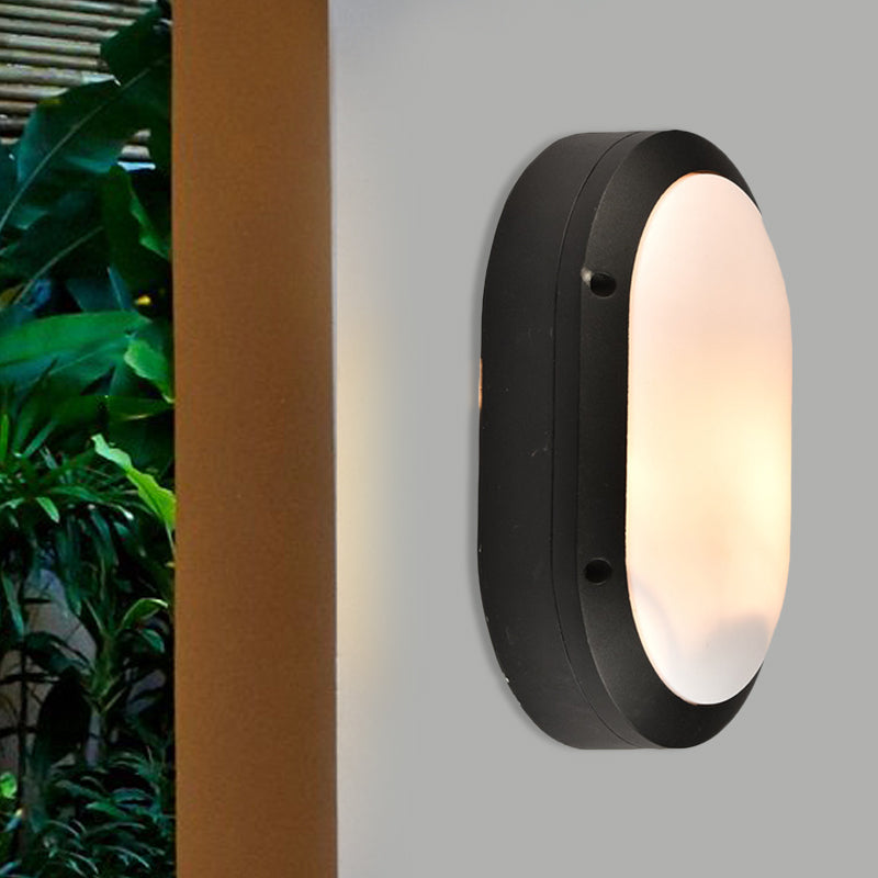 Frendorf | 1 Licht Wandleuchte Klassischer Stil Elliptische Opale Glas Wandmontage Beleuchtung in Schwarz mit/ohne Rahmen