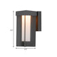 Frendorf | 1 Lampe Rechteckige Wandlampe Traditionelle Graue Ausführung Aluminium Oberfläche Wandarmatur mit Creme Glas Schirm