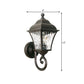 Frendorf | 1-Pear Wall Lighting Fixture Country House Garden Wall Light with Lantern Clear Glass-Dimpled Shade in Dark Coffee