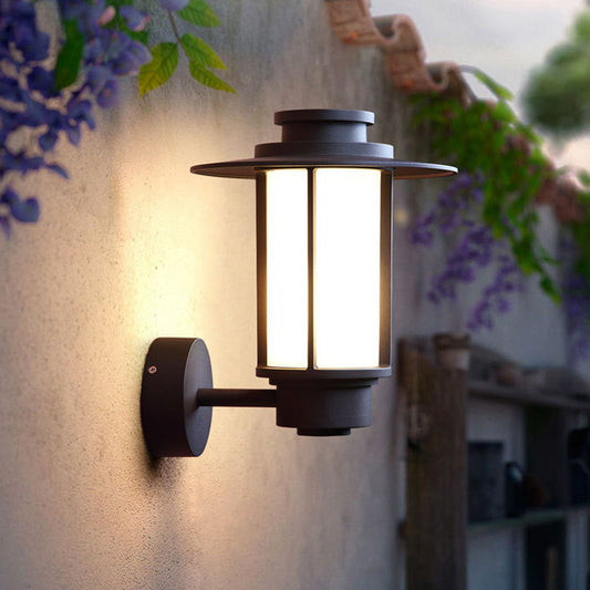 Frendorf | 1 Licht Weißes Glas Wandmontage Beleuchtung Lodge Stil Kaffee Finish Außen Wand Scone Licht