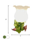 Frendorf | 1 Lichtsconces Lichtarmatuur met Bloem Glas Rustieke Slaapkamer Wandlamp met Bloei Deco in Wit/Groen