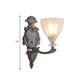 Frendorf | 1/2 Lampen Wandbeleuchtung Idee Vintage Kegel Weiß Rippenglas Wandmontierte Lampe für Wohnzimmer