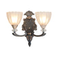 Frendorf | 1/2 Lampen Wandbeleuchtung Idee Vintage Kegel Weiß Rippenglas Wandmontierte Lampe für Wohnzimmer