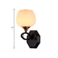 Frendorf | Bud Shape Indoor Wandlamp Verlichting Traditioneel Witte Glas 1 Kop Zwarte Afwerking Wandlamp