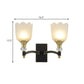 Frendorf | Farmhouse Scalloped Floral Wandverlichting 1/2 Koppen Opal Glas Muurmontage Lamp in Zwart en Goud