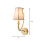 Frendorf | 1/2-Bulb Wandverlichting Ideeën Rustieke Geplankte Bel Stof Wandlamp in Beige/Verouderd Zilver met Kristallen Druppel