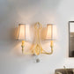 Frendorf | 1/2-Bulb Wandverlichting Ideeën Rustieke Geplankte Bel Stof Wandlamp in Beige/Verouderd Zilver met Kristallen Druppel