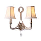 Frendorf | 1/2-Bulb Wandverlichting Ideeën Rustieke Geplankte Bel Stof Wandlamp in Beige/Verouderd Zilver met Kristallen Druppel