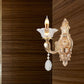 Frendorf | Retro Kandelaar Wandlamp Verlichtingsarmatuur 1/2-Bulb Duidelijk Kristalglas Wandgemonteerde Lamp in Goud