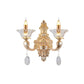 Frendorf | Retro Kandelaar Wandlamp Verlichtingsarmatuur 1/2-Bulb Duidelijk Kristalglas Wandgemonteerde Lamp in Goud