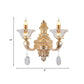 Frendorf | Retro Kandelaar Wandlamp Verlichtingsarmatuur 1/2-Bulb Duidelijk Kristalglas Wandgemonteerde Lamp in Goud