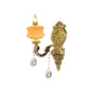 1/2-Birnen Kerzenhalter Wandleuchte Traditionalismus Gold Jade Wandleuchte mit Kristallanhänger
