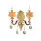 1/2-Birnen Kerzenhalter Wandleuchte Traditionalismus Gold Jade Wandleuchte mit Kristallanhänger