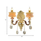 1/2-Birnen Kerzenhalter Wandleuchte Traditionalismus Gold Jade Wandleuchte mit Kristallanhänger
