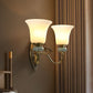 Frendorf | 1/2-Birne Frosted Glas Wandmontage Lampe Vintage Messing Finish Glocke Nachttisch Oben Wandbeleuchtungs Idee