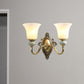Frendorf | 1/2-Birne Frosted Glas Wandmontage Lampe Vintage Messing Finish Glocke Nachttisch Oben Wandbeleuchtungs Idee