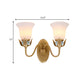 Frendorf | 1/2-Head Wandverlichting Vintage Slaapkamer Wandgemonteerde Lamp Fixture met Bel Witte Opale Glas Shade in Goud