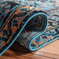 Oriental Persischer Teppich, Quadrat Hellblau/Schwarz