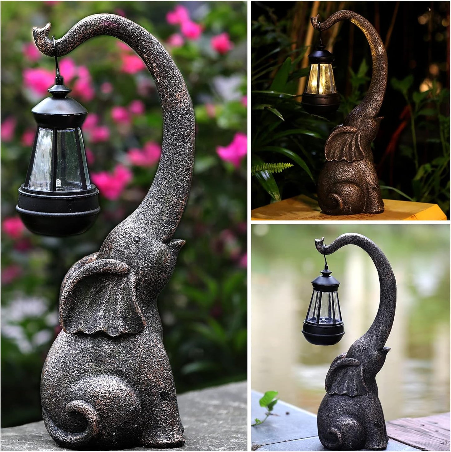 Frendorf | SolarElegance Solar Gartenlampe Enchanted Elephant | Stimmungslicht für Außen | Umweltfreundlich | Garten Deko Lampe