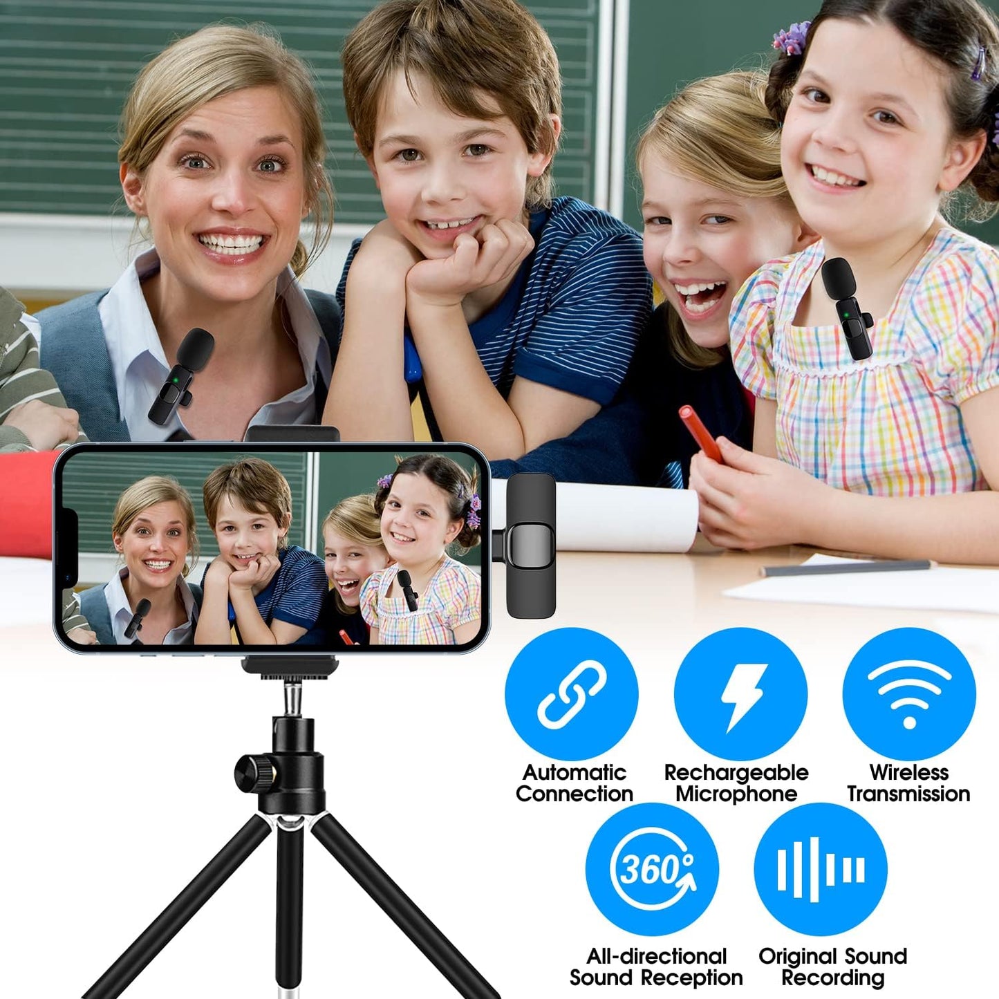 Frendorf | 2-Pack kabelloses Mikrofon für iPhone iPad