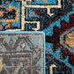 Oriental Persischer Teppich, Quadrat Hellblau/Schwarz