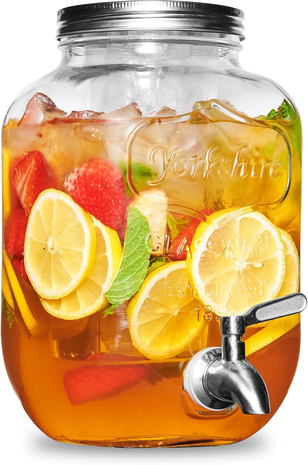 Frendorf | Tragbares Getränk Mason Jar - Praktische und stilvolle Getränke - Ideal für Wasser, Saft, Eistee und mehr - Perfekt für unterwegs, mit einem sicheren Deckel und Griff für einfaches Tragen und erfrischende Schlücke überall