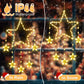 Quntis 2Pcs 95cm Große Weihnachtsfensterlichter, 84LED 12 Sterne Batteriebetriebene Weihnachts-Silhouette Funkelsternlichter mit Timer-Speicher, 8 Modi Xmas Innen Außen Hängehängedekoration, Warmweiß