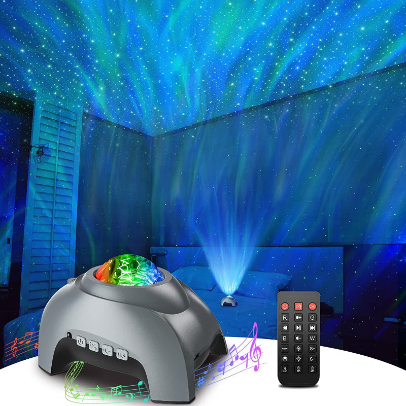 Sternprojektor, Galaxieprojektor für Schlafzimmer, Bluetooth-Lautsprecher und weißes Rausch-Aurora-Projektor, Nachlicht-Projektor für Kinder, Erwachsene, Gaming-Raum, Heimkino, Decke, Raumdekoration