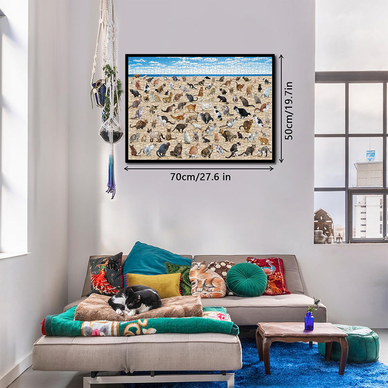 Frendorf | Beach Pooping Cat Puzzle 1000 Teile