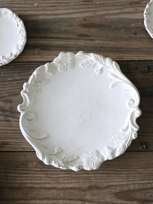 Frendorf | Blumenkeramikteller, 21,5 cm, Elegante vintage-inspirierte Geschirr, Langlebig und hitzebeständig, Ideal zum Servieren von Salaten, Vorspeisen und Desserts, Perfekt für Zuhause, Restaurants und besondere Anlässe