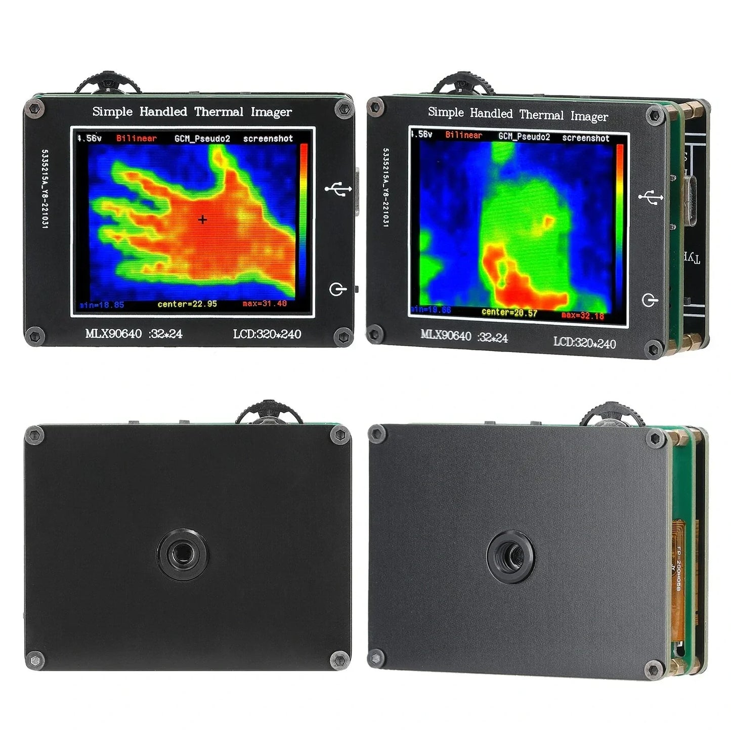 Frendorf | 2.0 LCD Infrarot-Wärmebildkamera, 240x320 Auflösung, -40℃ bis 300℃, 24x32 Pixel Sensor, klare Definition