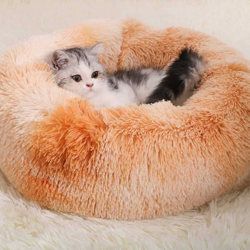 Runde Regenbogen Extra Plüsch Beruhigende Donut Katzenbett