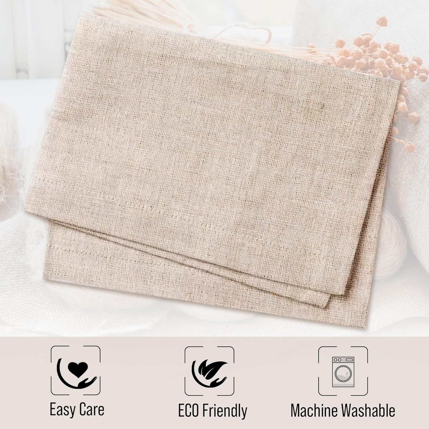 Frendorf | 100% Baumwolle Pastoral Tischläufer – 50x300cm, Aprikose, weich & langlebig, Landhaus Esszimmertisch Dekor, rustikaler Boho Stil, maschinenwaschbar, perfekt für Zuhause, Hochzeiten, Partys & Feiertagsdekorationen