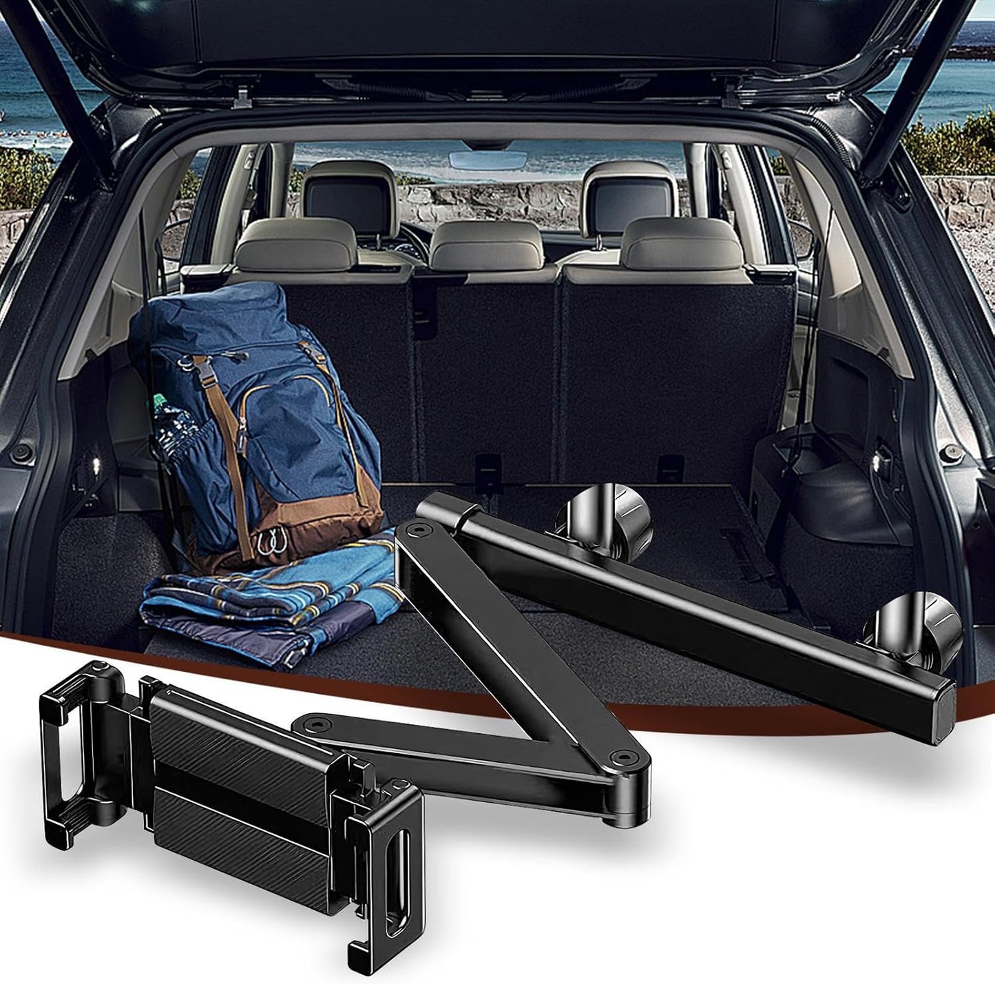 Frendorf | Auto Kopfstütze Tablet Halter – Verstellbare 360° Rücksitz Telefon & Tablet Halterung – Movira