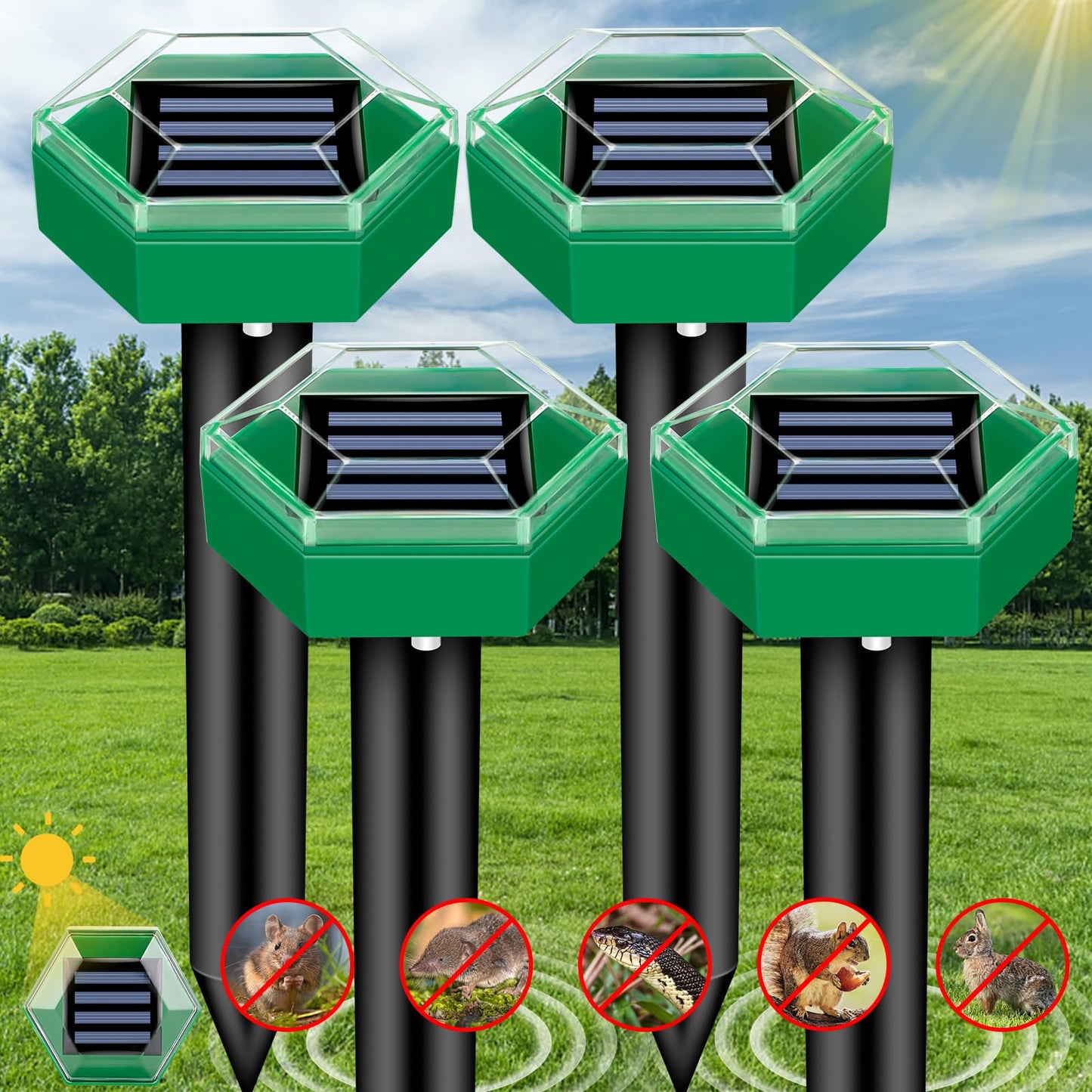 Frendorf | Ultraschall Maulwurfabwehr 4er Pack