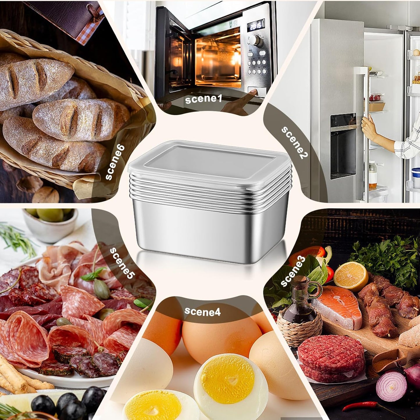 Frendorf | Aufbewahrungsbox Lebensmittelaufbewahrungsboxen Backofen Gefrierschrank Geschirrspüler sicher BPA-frei 6er-Pack