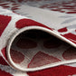 Frendorf | BloomNove Elegance Teppich | Grau & Rot | Blumendesign | Pflegeleicht & Modern