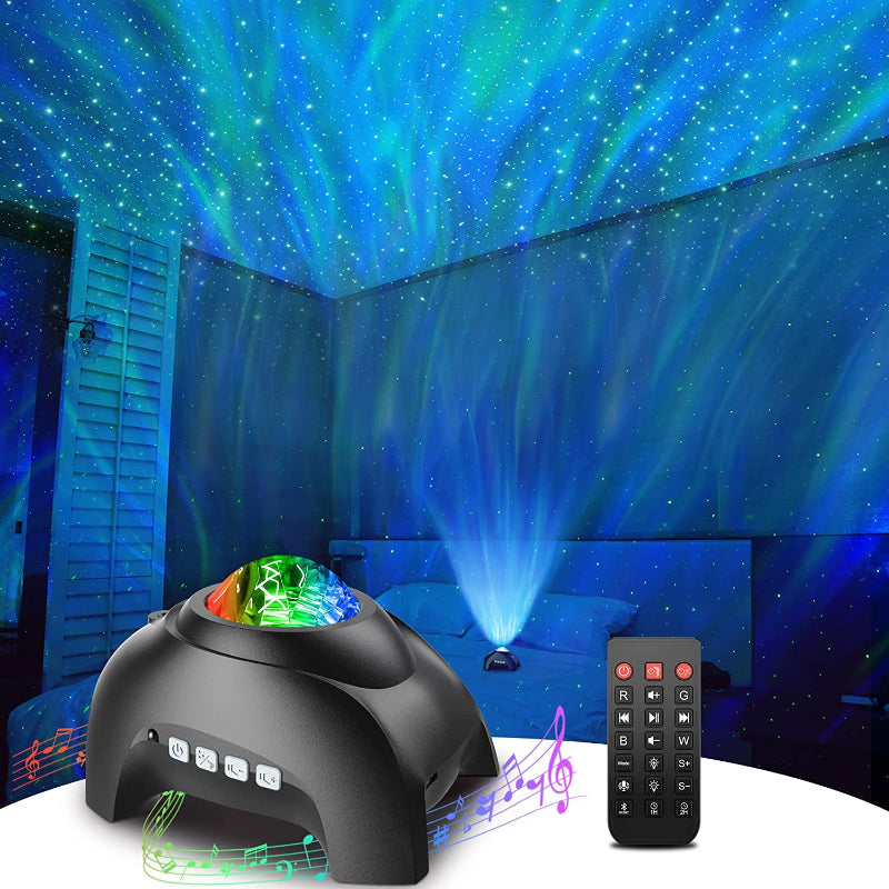 Sternprojektor, Galaxieprojektor für Schlafzimmer, Bluetooth-Lautsprecher und weißes Rausch-Aurora-Projektor, Nachlicht-Projektor für Kinder, Erwachsene, Gaming-Raum, Heimkino, Decke, Raumdekoration
