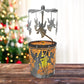 Frendorf | Halloween Iron Spider Runde Glas Kerzenhalter – Gothic Teelicht Laterne – Haunted House Tischdeko – Spooky Metall Spinnennetz Kerzenständer – Horror-Themen Halloween Dekoration