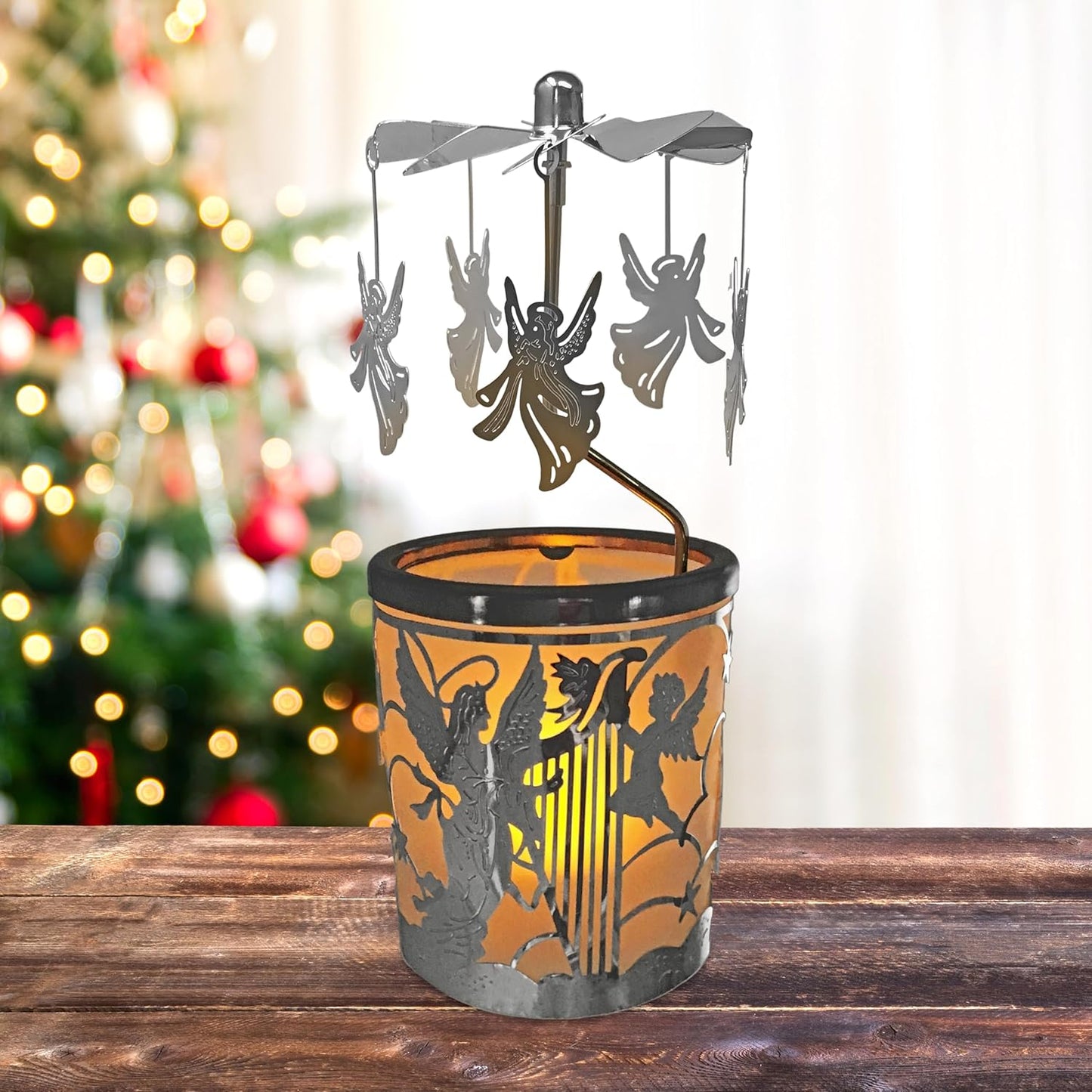 Frendorf | Halloween Iron Spider Runde Glas Kerzenhalter – Gothic Teelicht Laterne – Haunted House Tischdeko – Spooky Metall Spinnennetz Kerzenständer – Horror-Themen Halloween Dekoration