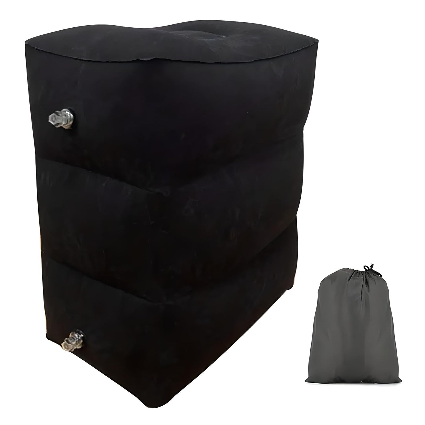 Frendorf | Aufblasbare Reisefußstütze | Ergonomisch, höhenverstellbar & kompakt für Flugzeuge, Züge, Busse & Büroeinsatz