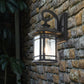 Frendorf | Bronze Curvy Arm Wandverlichting Platteland Helder Golfglas Enkelhoofd Buiten Wandlamp
